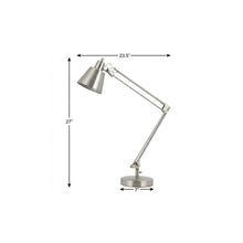 Load image into Gallery viewer, Metal Desk Table Lamp With Nickel Cone Shade - Nickel