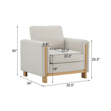Load image into Gallery viewer, Harmonia - Classic Fabric Upholstered Armchair With Rubber Wood Frame
