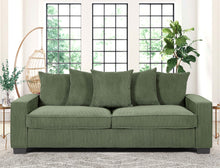 Load image into Gallery viewer, Luxe Sofa With 5 Matching Toss Pillows, Sleek Design, Spacious And Comfortable 3 Seater Couch