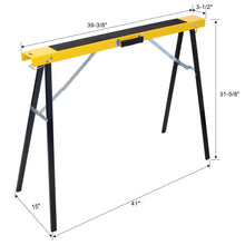 Load image into Gallery viewer, Folding Portable Saw Horses 2 Pack With Fast Open Legs, Heavy Duty For Garage And Workshop - Yellow / Black