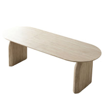 Load image into Gallery viewer, Oval Extendable Dining Table With Dual Pillar Design - Off White