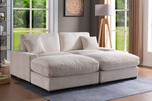 Load image into Gallery viewer, 4 Seater Oversized Sectional Sofa With 2 Ottoman And 2 Pillows
