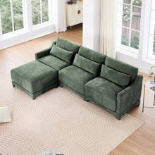 Load image into Gallery viewer, Stylish Sofa With Ottoman And Lumbar Pillows, Ergonomic Design