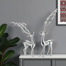 Load image into Gallery viewer, Deer Tabletop Sculpture (Set of 2) - Silver