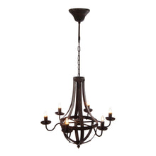 Load image into Gallery viewer, 6 Light Metal Chandelier, Hanging Light Fixture With Adjustable Chain For Kitchen, Bulb Not Included - Black