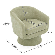 Load image into Gallery viewer, Swivel Barrel Chair With Cushioning For Living Room & Office, 360° Rotating - Green