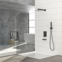 Load image into Gallery viewer, 12" Ceiling Mount Square Shower System With Waterfall Tub Spout And Handheld Shower