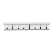 Load image into Gallery viewer, 51" Wood Eight Hook Wall Mount Coat Rack - White