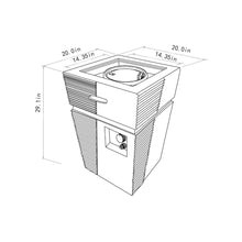 Load image into Gallery viewer, 20" Propane Gas Fire Pit Table, 50000 Btu Square Concrete Fire Pit For Outside Patio Deck Garden Backyard - Light Gray Blue