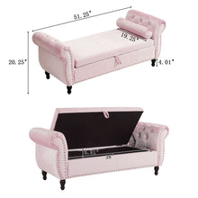 Load image into Gallery viewer, Luxurious Velvet Multifunctional Storage Ottoman Bench With Pillow