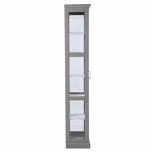 Load image into Gallery viewer, Cornice Molding Curio With Glass Door - Gray