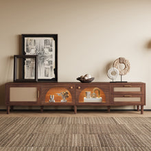 Load image into Gallery viewer, TV Stand For TVs Up To 90", Media Console With App Controlled LED Lights, 2 Drawers & Door Storage - Dark Brown