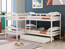 Load image into Gallery viewer, Twin L-Shaped Bunk Bed With Trundle - White