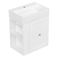 Load image into Gallery viewer, Modern Bathroom Vanity With Sink, Storage Cabinet, Drawer & Side Shelf