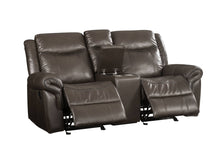 Load image into Gallery viewer, Lydia - Leather Aire Motion Loveseat With USB Console - Brown