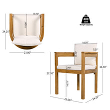 Load image into Gallery viewer, Abaco - Outdoor Patio 7 Pieces Dining Set With Chairs And Table - Teak / Beige