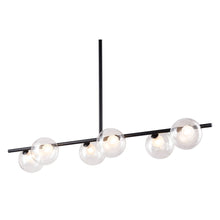 Load image into Gallery viewer, Kitchen Island Six Light Metal Ceiling Light - Black