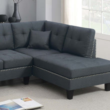 Load image into Gallery viewer, 2 Piece Sectional Set With Nailhead Trim, Sofa And Matching Accent Pillows - Charcoal