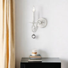 Load image into Gallery viewer, Modern Farmhouse Wall Sconce - Rustic White / Crystal