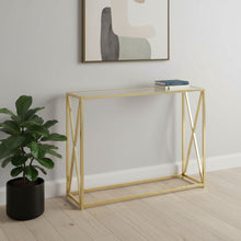 Load image into Gallery viewer, 42" Glass Frame Console Table - Clear And Gold