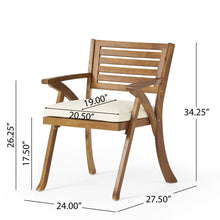 Load image into Gallery viewer, Outdoor Hermosa 5 Piece Wood Dining Set With Cushions - Teak / Beige
