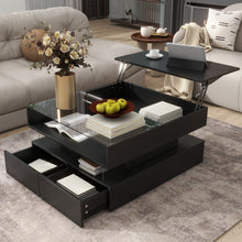 Load image into Gallery viewer, Lift Top Coffee Table With 2 Drawers, Hidden Space And LED Lights For Living Room