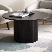 Load image into Gallery viewer, 36" Solid Wood Round Pedestal Coffee Table - Black