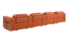 Load image into Gallery viewer, Top Grain Leather Reclining Metal USB Sofa (720374) - Camel