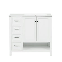 Load image into Gallery viewer, Bathroom Vanity With Sink Top, Bathroom Vanity Cabinet With 2 Doors And 2 Drawers, Open Shelf