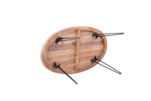 Load image into Gallery viewer, Oval Natural Reclaimed Wood Foldable Cocktail Table For Your Living Room - Natural
