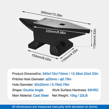 Load image into Gallery viewer, Heavy Duty Cast Steel Anvil, 22 Lbs Single Horn With Large Countertop, High Hardness For smithing