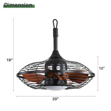 Load image into Gallery viewer, Outdoor Ceiling Fan With DC Motor And LED Light, Blades, Reversible For Patios - Black