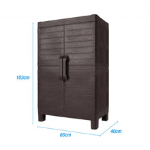 Load image into Gallery viewer, Plastic Square Accent Cabinet With Two Doors (738475) - Espresso