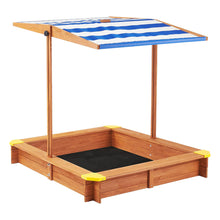 Load image into Gallery viewer, Kids Sandbox With Cover, Sand Box With Adjustable Canopy, Large Outdoor Cedar Sandpit For Backyard Play - Reddish Brown