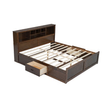 Load image into Gallery viewer, Platform Bed With Multi Storage Headboard, USB And Drawers