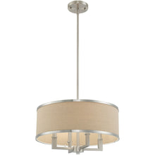 Load image into Gallery viewer, Four Light Metal Dimmable Chandelier With Shades - Nickel / Ash Gray