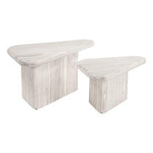 Load image into Gallery viewer, Solid Wood Triangle Pedestal Nested Coffee Tables (Set of 2) - Natural