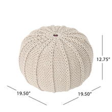 Load image into Gallery viewer, Bordeaux - Knitted Round Pouf Ottoman And Floor Cushion