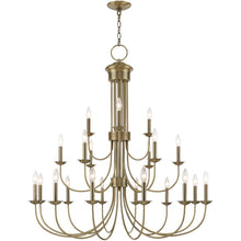 Load image into Gallery viewer, 44'' Multi Light Dimmable Chandelier With Shades - Antiqued Brass