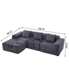 Load image into Gallery viewer, L - Shape Modern Minimalist Modular Sectional Sofa, Upholstered Cloud Couch With Deep Seats