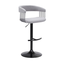 Load image into Gallery viewer, Fabric With Metal Swivel Adjustable Height Bar Chair (534474) - Light Gray And Black