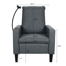 Load image into Gallery viewer, Recliner Chairs For Adults, Adjustable Recliner Sofa With Mobile Phone Holder & Cup Holder, Modern Reclining Chairs Fabric Push Back Recliner Chairs For Living Room, Bedroom