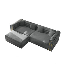 Load image into Gallery viewer, 3-In-1 Convertible Sleeper Sofa With Movable Ottoman For Living Room