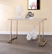 Load image into Gallery viewer, Boice II - Faux Marble Top Sofa Table - White / Champagne