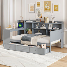 Load image into Gallery viewer, Daybed With 3 Drawers USB Ports And Desk