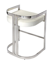 Load image into Gallery viewer, Stainless Steel Low Back Counter Height Bar Chair - White / Silver