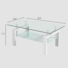 Load image into Gallery viewer, Tempered Glass Table With Storage