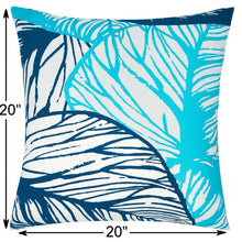 Load image into Gallery viewer, Leaf Vein Outdoor & Indoor Pillow - Indigo