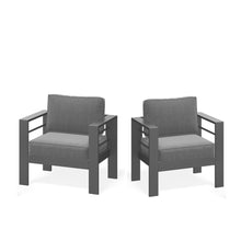 Load image into Gallery viewer, Modern All-Weather Patio Armchairs With Thick Cushions (Set of 2)