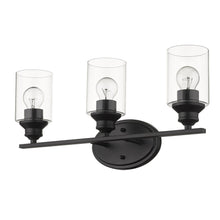 Load image into Gallery viewer, Three Light Wall Light With Clear Glass Shade - Matte Black